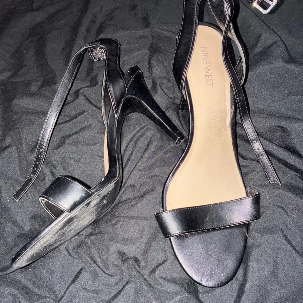 Nine West Black Strappy Heels